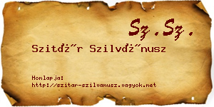 Szitár Szilvánusz névjegykártya